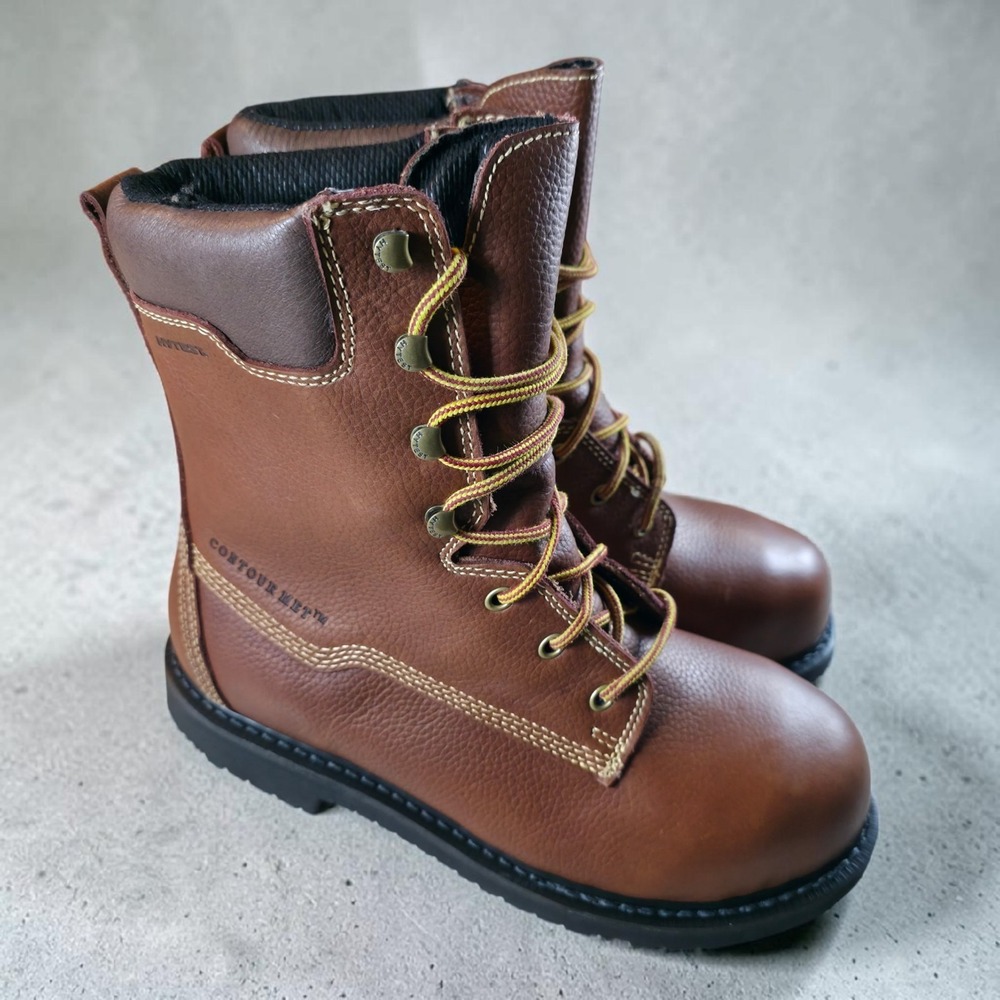 Hytest Boots Men's 11 M Brown Iron High Heat Metatarsal Guard Composite Toe New